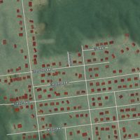 Second close-up of the map of Gordon Heights, New York print showing more streets and buildings
