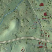 Second close-up of the map of Gordonsville, Tennessee print showing more streets and buildings