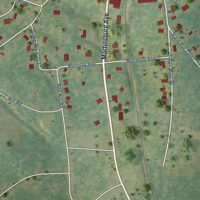 Second close-up of the map of Gordonsville, Virginia print showing more streets and buildings