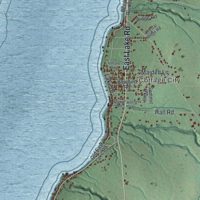 Second close-up of the map of Gorham, New York print showing more streets and buildings
