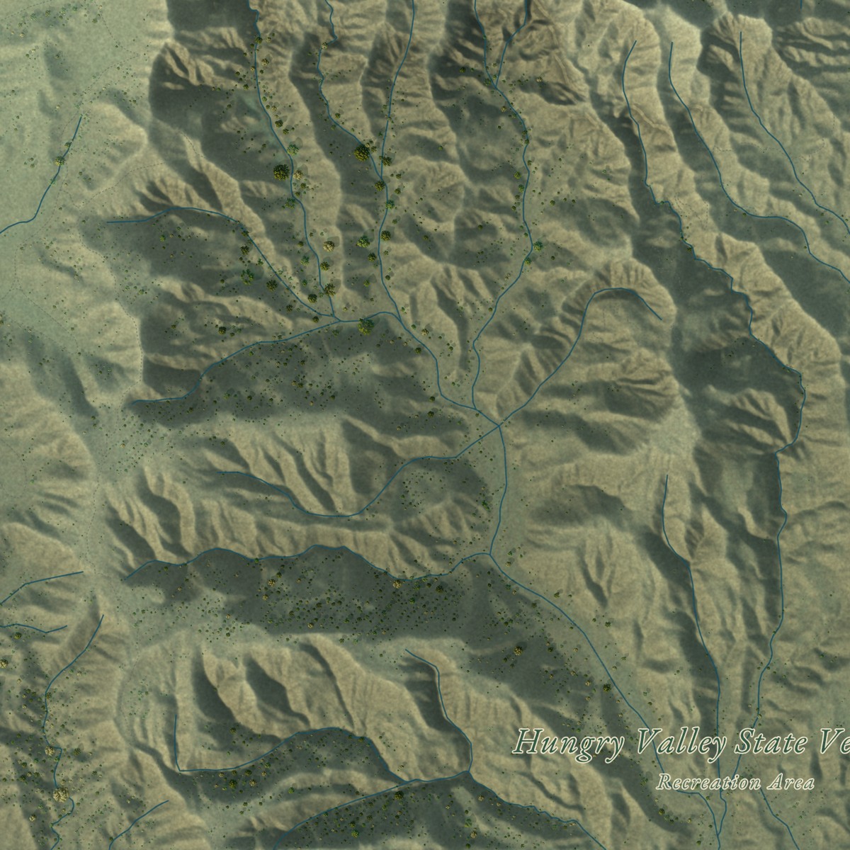 Second close-up of the map of Gorman, California print showing more streets and buildings