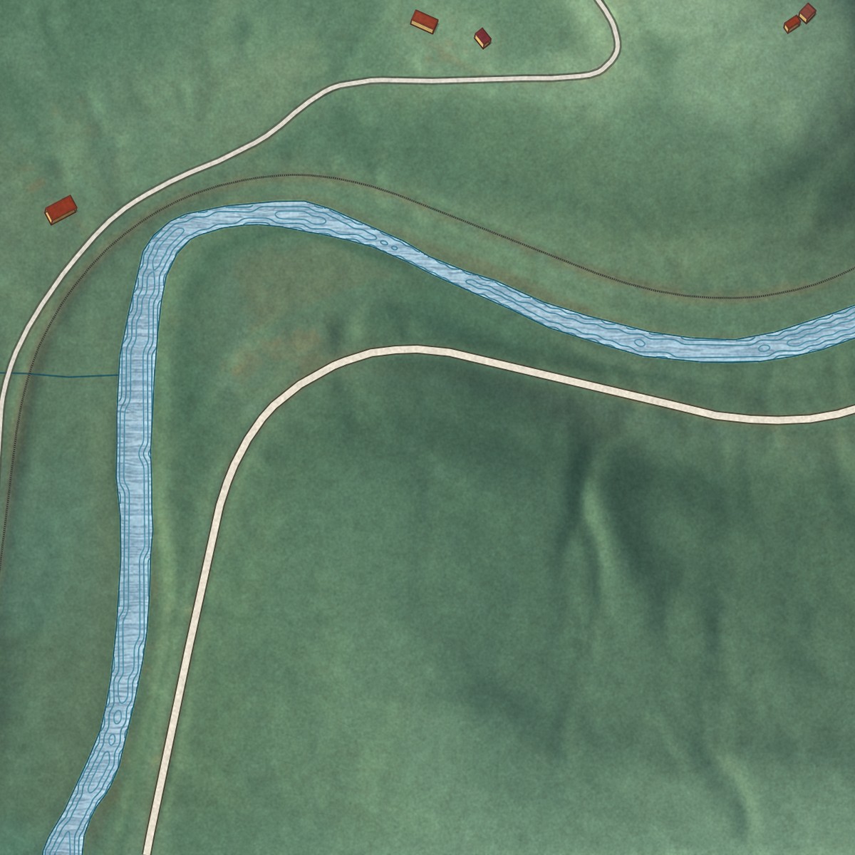 Second close-up of the map of Gorman, Maryland print showing more streets and buildings