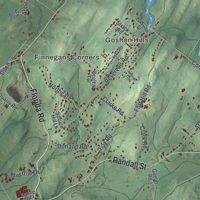 Second close-up of the map of the Town of Goshen, New York print showing more streets and buildings