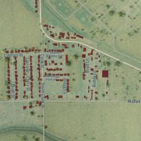 Second close-up of the map of Gosnell, Arkansas print showing more streets and buildings