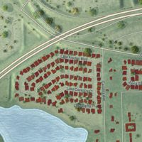 Second close-up of the map of Gotha, Florida print showing more streets and buildings