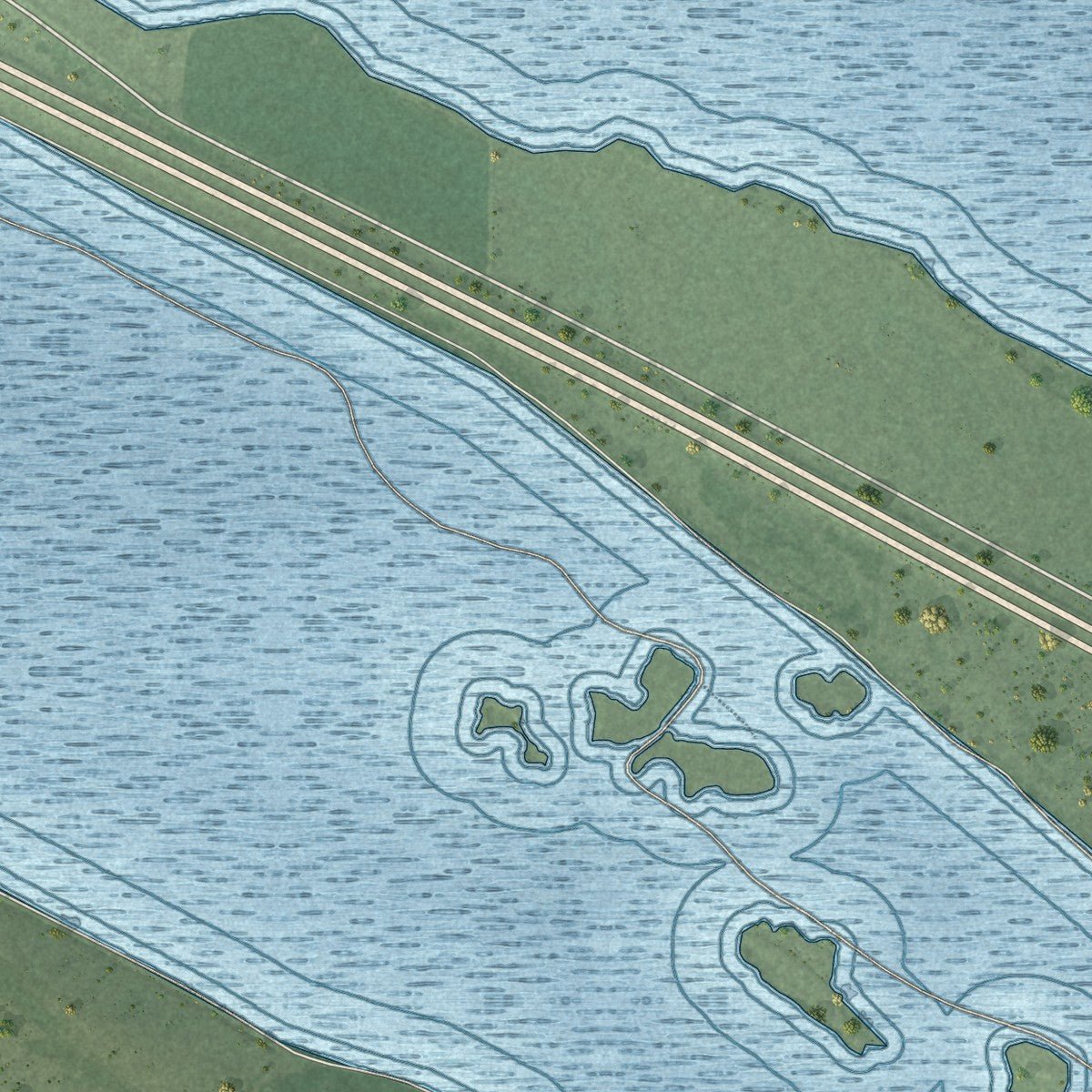 Second close-up of the map of Gothenburg, Nebraska print showing more streets and buildings