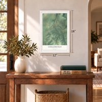 Gouglersville, Pennsylvania map, 12 x 18 inch print in a white frame in an entryway
