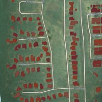 Second close-up of the map of Governors Village, North Carolina print showing more streets and buildings
