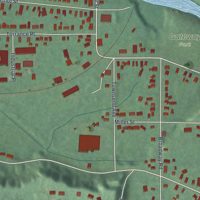Second close-up of the map of Gowanda, New York print showing more streets and buildings