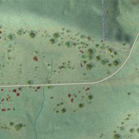 Second close-up of the map of Gowen, Oklahoma print showing more streets and buildings
