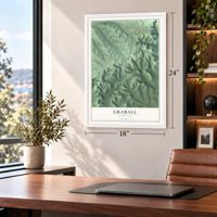Graball, Tennessee map, 18 x 24 inch print in a white frame in a home office