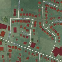 Second close-up of the map of Grabill, Indiana print showing more streets and buildings