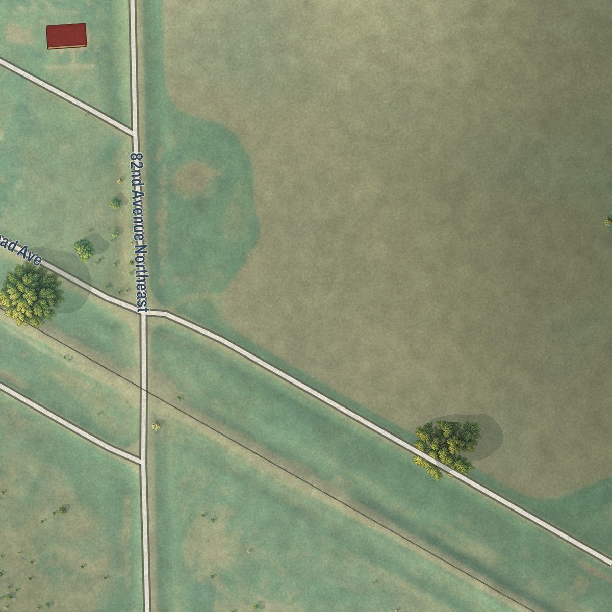 Second close-up of the map of Grace City, North Dakota print showing more streets and buildings