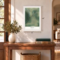 Grace, Mississippi map, 12 x 18 inch print in a white frame in an entryway