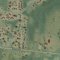 Second close-up of the map of Graceville, Florida print showing more streets and buildings