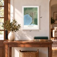 Graceville, Minnesota map, 12 x 18 inch print in a white frame in an entryway