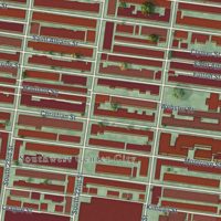 Second close-up of the map of Graduate Hospital, Pennsylvania print showing more streets and buildings