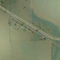 Second close-up of the map of Grady, Arkansas print showing more streets and buildings