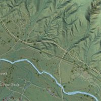 Second close-up of the map of Graeagle, California print showing more streets and buildings