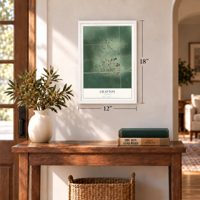 Grafton, Nebraska map, 12 x 18 inch print in a white frame in an entryway