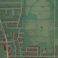 Second close-up of the map of Grafton, Ohio print showing more streets and buildings