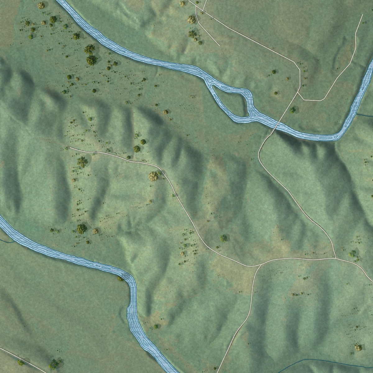 Second close-up of the map of Graham, Alabama print showing more streets and buildings