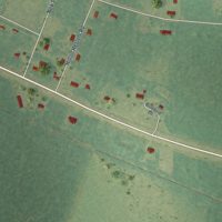 Second close-up of the map of Graham, Georgia print showing more streets and buildings