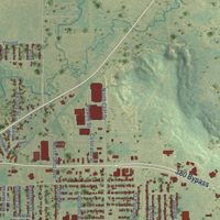 Second close-up of the map of Graham, Texas print showing more streets and buildings
