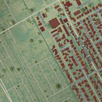 Second close-up of the map of Gramercy, Louisiana print showing more streets and buildings