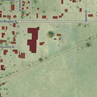 Second close-up of the map of Granada, Minnesota print showing more streets and buildings