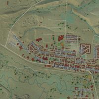 Second close-up of the map of Granby, Colorado print showing more streets and buildings