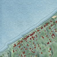 Second close-up of the map of Grand Beach, Michigan print showing more streets and buildings