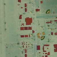 Second close-up of the map of Grand Forks AFB, North Dakota print showing more streets and buildings