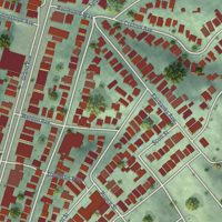 Second close-up of the map of Grand Lake, California print showing more streets and buildings
