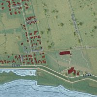 Second close-up of the map of Grand Point, Louisiana print showing more streets and buildings