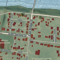 Second close-up of the map of Grand Rapids, Ohio print showing more streets and buildings
