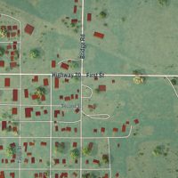 Second close-up of the map of Grandfield, Oklahoma print showing more streets and buildings