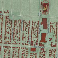 Second close-up of the map of Grandview Heights, Ohio print showing more streets and buildings