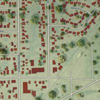 Second close-up of the map of Grandview, Illinois print showing more streets and buildings