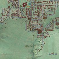 Second close-up of the map of Grandview, Washington print showing more streets and buildings