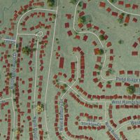 Second close-up of the map of Grandwood Park, Illinois print showing more streets and buildings