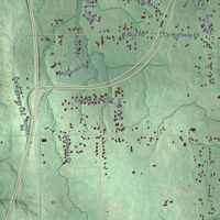 Second close-up of the map of Granger, Ohio print showing more streets and buildings