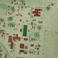 Second close-up of the map of Granger, Texas print showing more streets and buildings