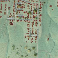 Second close-up of the map of Grangeville, Idaho print showing more streets and buildings