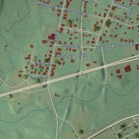 Second close-up of the map of Graniteville, South Carolina print showing more streets and buildings