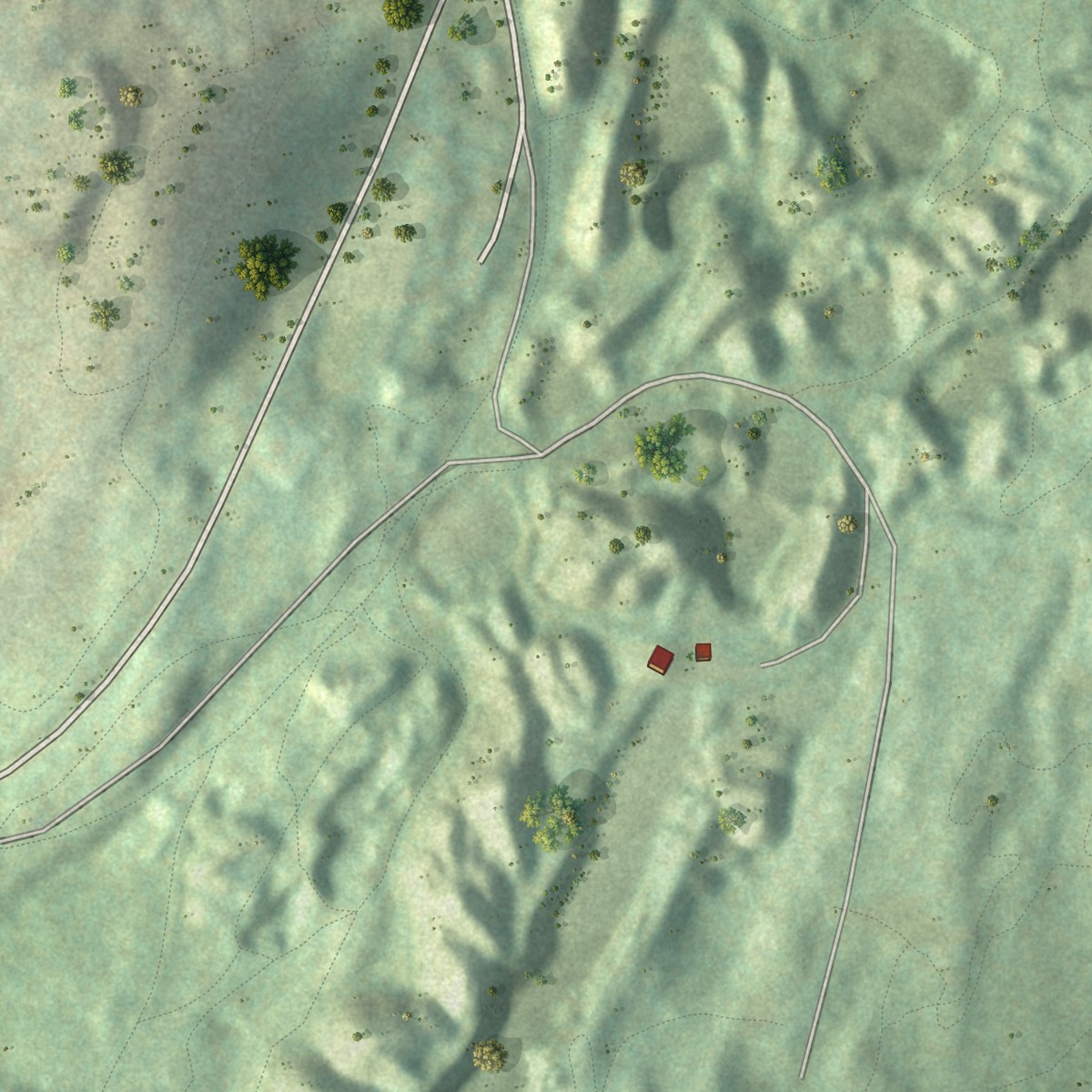 Second close-up of the map of Graniteville, Vermont print showing more streets and buildings