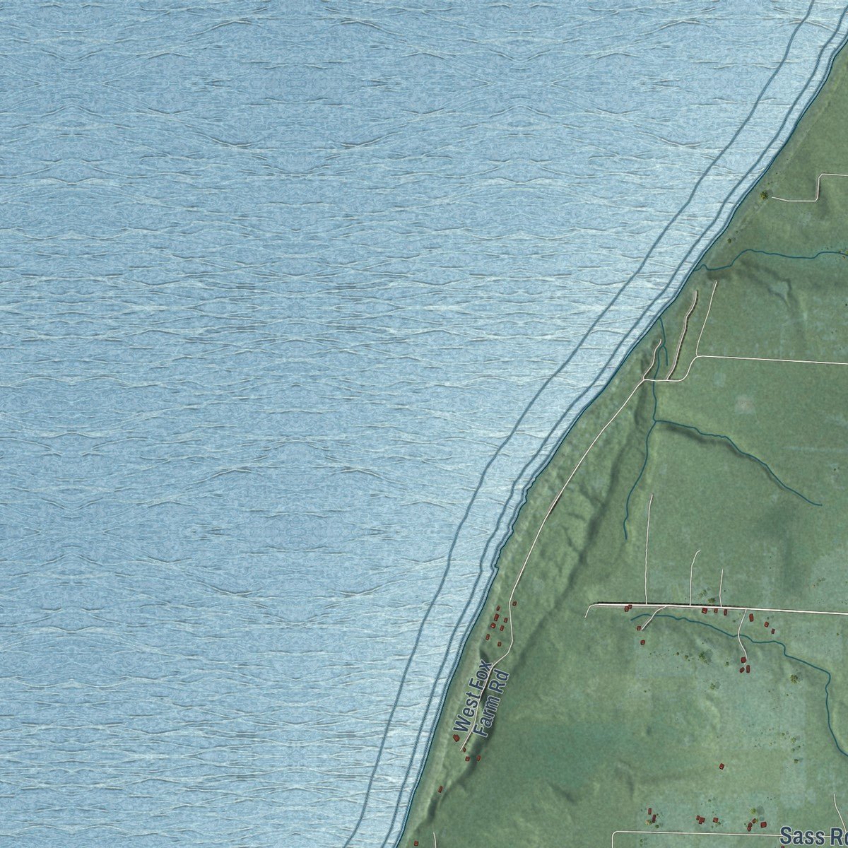Second close-up of the map of Grant, Mason County, Michigan print showing more streets and buildings
