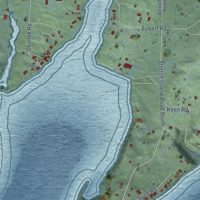 Second close-up of the map of Grapeview, Washington print showing more streets and buildings