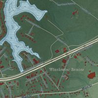 Second close-up of the map of Grasonville, Maryland print showing more streets and buildings