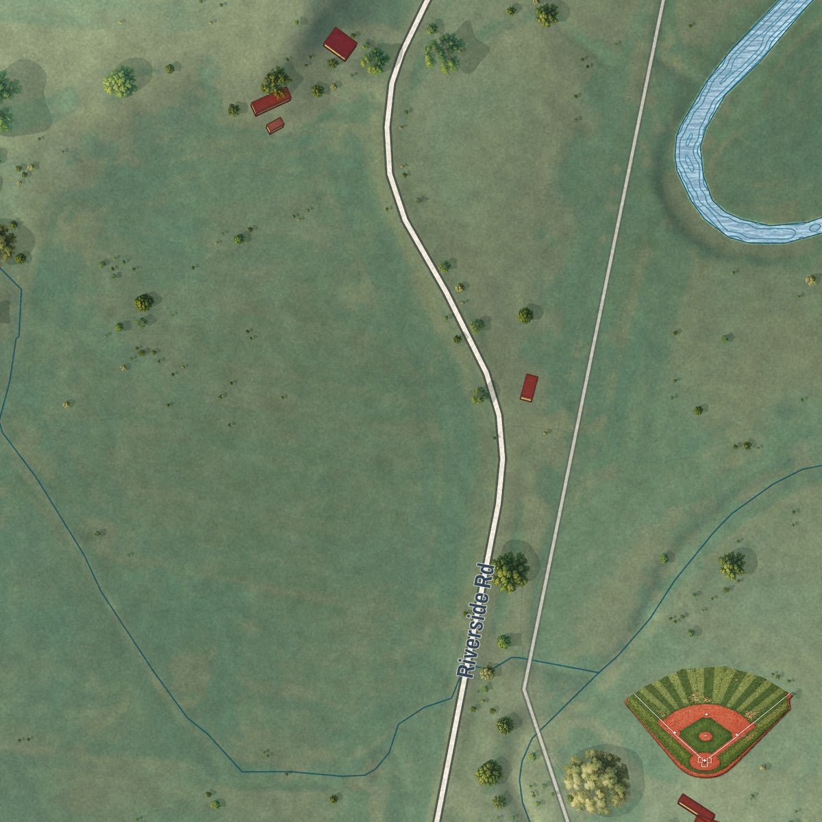 Second close-up of the map of Gratiot, Wisconsin print showing more streets and buildings
